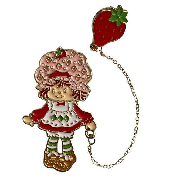 Officially Licensed Strawberry Shortcake Gold Chain Double Enamel Pins - Picture 2 of 11